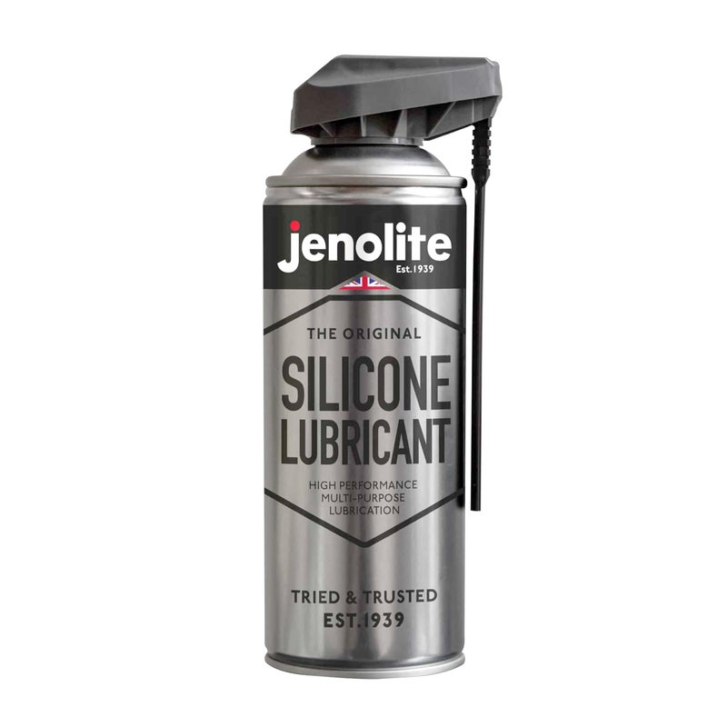 JENOLITE رذاذ سيليكون جينوليت | قشة ذكية | تشحيم متعدد الاستخدامات عالي الأداء | مقاوم للحرارة، يصد الأوساخ والرطوبة، مادة تشحيم غير سامة | 400 مل (13.5 أونصة سائلة) - Image 1